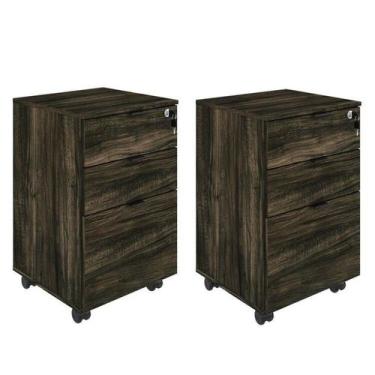 Imagem de Kit 2 Gaveteiros Volante 2 Gavetas e 1 Gaveta para Pastas Kugv43 Kuadr