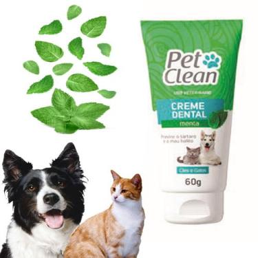 Imagem de Creme Dental Pasta de Dente Pet Clean 60g Cães Gatos Oferta, Menta