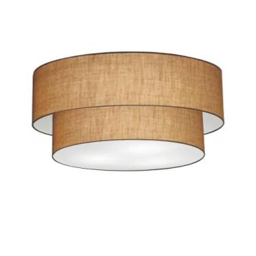 Imagem de Plafon Para Quarto Cilíndrico SQ-3021 Cúpula Cor Palha - Vivare