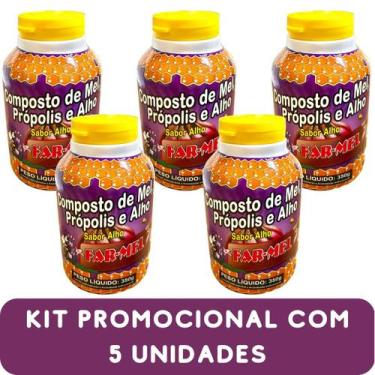 Imagem de Composto Antigripal Farmel Mel, Própolis e Alho 350g - Kit Promocional