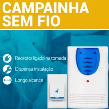 Imagem de Campainha Sem Fio Resistente a Água Longa Distância 32 Toques Residenc