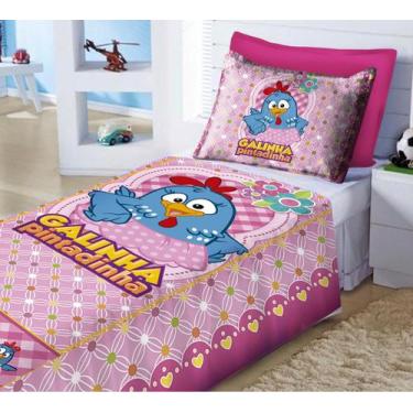 Imagem de Jogo De Lençol  + Fronha Quarto Infantil Galinha Pintadinha Rosa - IMP