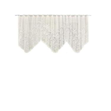 Imagem de Cortina Bando Renda Cascata Cozinha Tulipa Bege 2,65X1,00 - Beija Flor