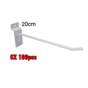 Imagem de Gancho Painel Canaletado 20cm branco cx 100Pcs - CEJO COMERCIAL