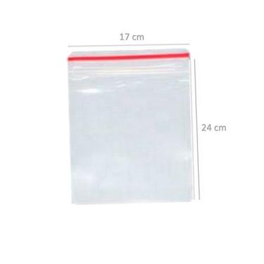 Imagem de Saco Transparente Saquinho Plástico Fecho Zip 17x24 100 Unidades - B&K