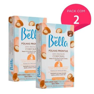 Imagem de Kit 32 Folhas Prontas de Depilação Corporal com Óleo de Argan Depil Be