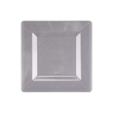 Imagem de Prato quadrado transparente - 11,4 cm | Coleção Carre | Pacote com 10