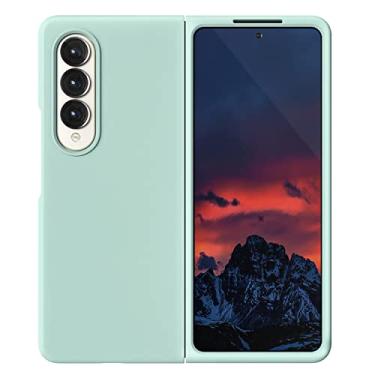 Imagem de E Segoi Capa para Samsung Galaxy Z Fold 4, capa à prova de choque de borracha de gel de silicone líquido, forro de microfibra macio, almofada compatível com Galaxy Z Fold 4 5G (menta)