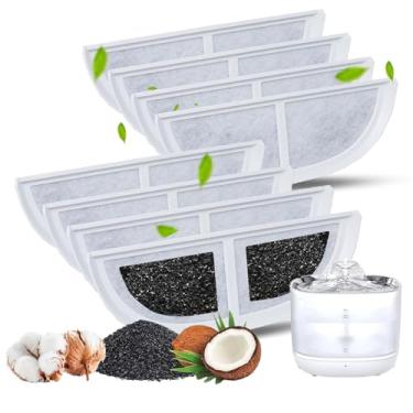Imagem de Filtros de substituição para fonte de animais de estimação - pacote com 8, compatível com fonte de água para gatos de aço inoxidável Eufy 3L/2,976.7 g, fornece água potável limpa e fresca para seu