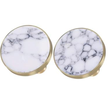 Imagem de Rockcloud Puxadores redondos de pedra turquesa howlita para gaveta de gaveta, puxador de porta de armário de cozinha com parafusos, móveis decorativos de escritório em casa, pacote com 2