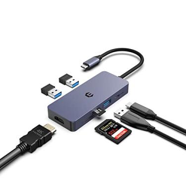Imagem de Hub USB C de 7 portas, adaptador USB C com tela dupla 4K HDMI, 100W Type C PD, USB 3.0 5Gbps, SD/TF, USB C para HDMI multiportas Dongle para laptop, XPS, Surface