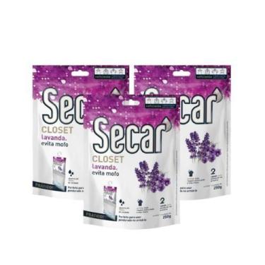 Imagem de Kit 3 Evita Mofo Secar 250g Anti Mofo Barato Atacado, Lavanda