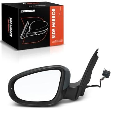 Imagem de A-Premium Espelho retrovisor elétrico do lado do motorista - compatível com Volkswagen Golf/GTI 2010-2014, Golf R 2012-2013 - Espelho retrovisor externo preto dobrável manual aquecido com seta e luz