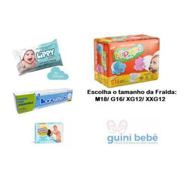 Imagem de Kit Fralda Infantil Lenço Sabonete Pomada Barato - kit Hipopo, XG
