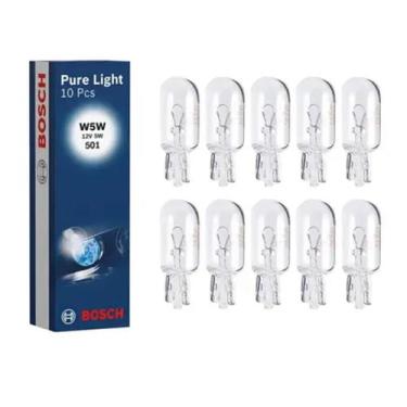 Imagem de Caixa com 10 Lâmpadas PINGO T10 W5W 12v Original Bosch Pure Light