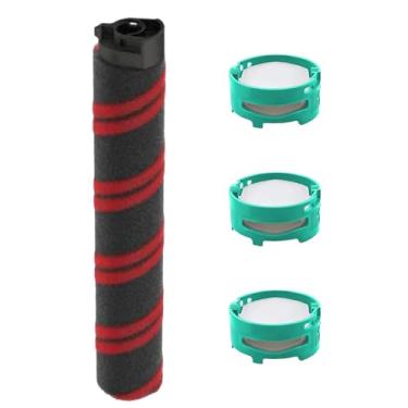 Imagem de Fette Filter - Rolo macio de substituição com cartuchos de odor compatíveis com aspirador de pó sem fio Shark Stratos IZ862H inclui 3 cartuchos neutralizadores de odor e 1 rolo de escova peça #
