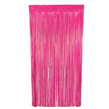 Imagem de Cortina Fitas Metalizadas Pink Neon - 1x2 Metros - Extra Festas
