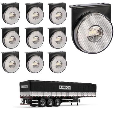 Imagem de 10 Lanterna Lateral Randon LED Cristal 85mm c/ Sup. - Conect - DW Comp