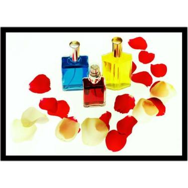 Imagem de Quadro Decorativo Medicina Perfume Rosas Cosméticos Lojas Com Moldura 
