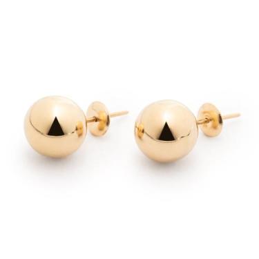 Imagem de Brinco Ouro 18K Teor 750 Bolinha Bola Esferas - Tamanho a selecionar -