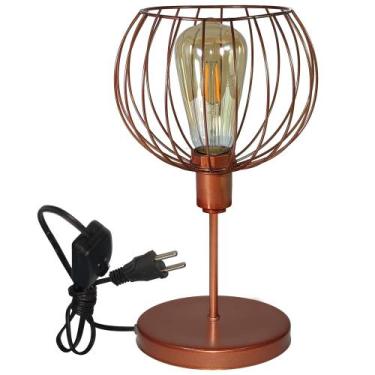 Imagem de Luminária Mesa Abajur Mini Aramado Tangerine Cobre P/Décor - CM GLASS 