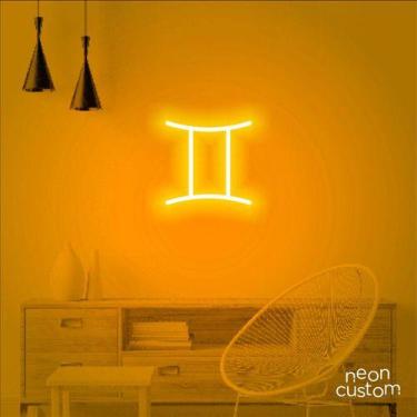 Imagem de luminaria letreiro Neon Led Signo Gêmeos 50x50 luminoso decoração p/ s