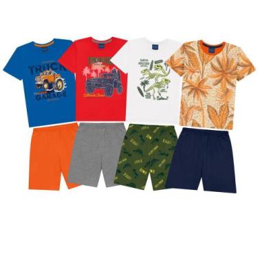 Imagem de Lote Kit 3 Conjunto de Roupa Infantil de Verão Menino - Geral, Sortido