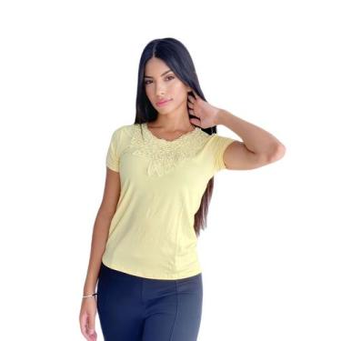 Imagem de Blusa feminina em viscolycra manga curta linda sku:bv12 - R.S MODAS, A