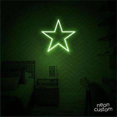Imagem de luminaria letreiro Neon Led Estrela 40x40 luminoso decoração p/ selfie