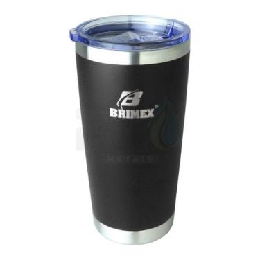 Imagem de Copo Térmico com Tampa Brimex Inox 600ml Chopp, Cerveja ou Café Várias