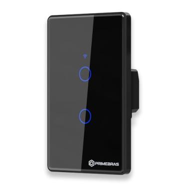 Imagem de Interruptor Smart Wifi Inteligente Touch Primebras 2 Botões Preto