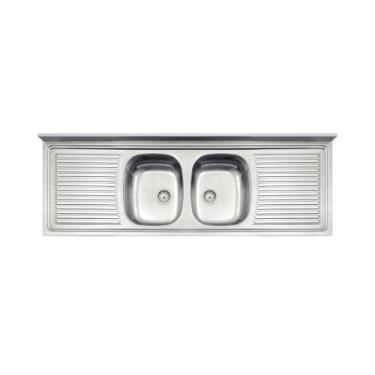 Imagem de Pia De Apoio Tramontina Ribon 2c 34 Em Aço Inox 180 X 55 Cm