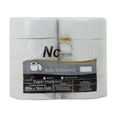 Imagem de Papel higiênico institucional nc branco (10cm x 600m.) c/ 8 rolos - TA