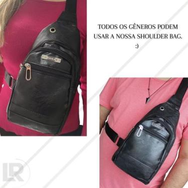Imagem de Shoulder Bag Pochete Resistente Transversal Masculina Marrom Escuro - 
