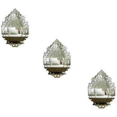 Imagem de Kit 3 Espelhos Decorativos venezianos  Pegui 32x21 3801 - CREATUS, pra