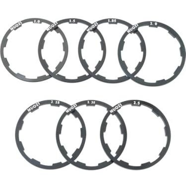 Imagem de WHYHKJ 7 peças de arruela de volante de bicicleta, espaçador, cassete, forquilha, cubo, eixo central, cassete, volante, montanha, estrada, espaçador de bicicleta usado para ajustar o suporte inferior