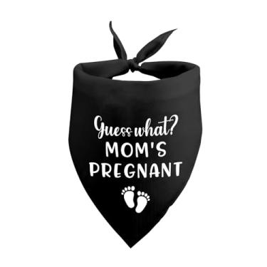 Imagem de Anúncio de gravidez Bandana de cachorro Adivinhe o quê? Anúncio de bebê grávida de mãe bandana de cachorro revela gênero preto bandana foto adereço acessórios para amantes de cães presente de dono