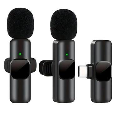 Imagem de Microfone de Lapela Tipo-C 2Mic Omnidirecional 2,4 GHz, Redução de Ruído, Bateria 80mAh, Alcance 50m, para iPhone/Android (Tipo-C 2Mic)