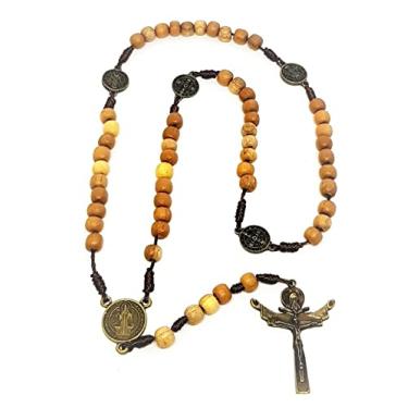 Imagem de Artcruz Terço de São Bento Crucifixo e Medalhas nos Pai-Nossos Metal Marrom