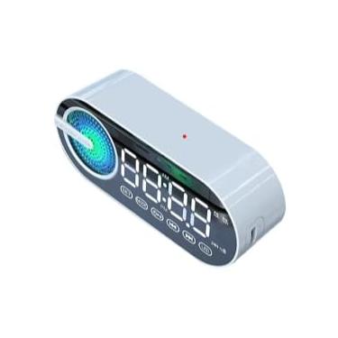 Imagem de Despertadores Rádio Portátil com Caixa de Som eExibição de Hora Bluetooth(Branco)