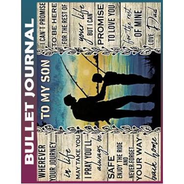 Imagem de Bullet Journal: A Fisherman To My Son Dot Grid Paper, Invest 10 minutes daily to Mental, Physical and Emotional Health Planner, Record To Do Tracker ... Ruled 110 Pages Undated, Quotes on Every Page