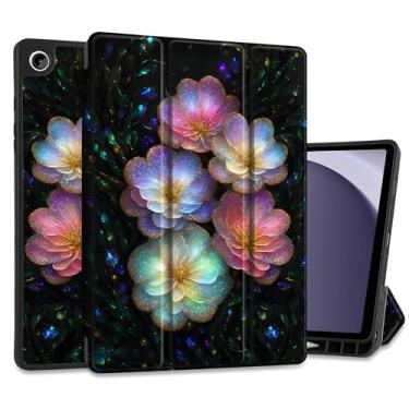 Imagem de MEEgoodo Capa para Samsung Galaxy Tab A9 Plus de 11 polegadas 2024 2023 com suporte para caneta S, capas para tablet inteligente A9+ com suporte de três dobras de couro + capa traseira de TPU macio +