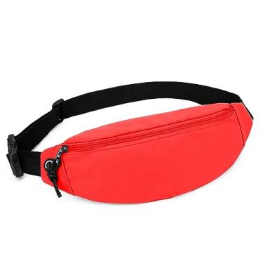 Imagem de Pochete para mulheres e homens, bolsa de cintura transversal à prova d'água, bolsa de cinto para viagem, caminhada, caminhada, ciclismo, 1 pacote - vermelho, Medium