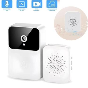 Imagem de Campainha Inteligente Wifi Branco Real Tempo Vivo Premium Externa Port