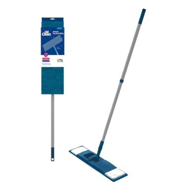 Imagem de Mop Flat de Microfibra Premium – Varre, Tira Pó e Limpa com Eficiência – Cabo Telescópico de 1,20m + Refil Microfibra Incluso