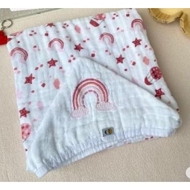 Imagem de Toalha Infantil bebe Soft 100% Algodao Macia Tripla Camada de Fralda 85cmx85cm