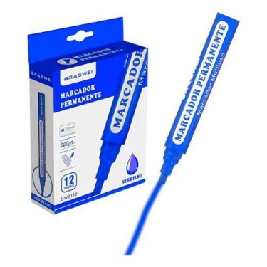 Imagem de Kit Com 12 Canetões Permanentes De Secagem Rápida E Resistente - Brasw