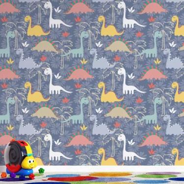 Imagem de Papel de Parede Dinossauros Coloridos - AloPapers, 2,00m de largura, 3