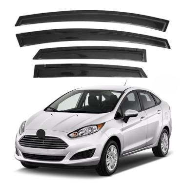 Imagem de Viseira de janela IG para Ford Fiesta Hatchback 2009-2019, protetor de chuva, defletor de janela de ventilação lateral, estilo Mugen, 2009 2010 2011 2012 2013 2014 2015 2016 2017 2018 2019 (Hatchback