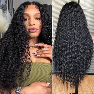 Imagem de Annivia Perucas De Renda Frontal Pretas Longas E Cacheadas Para Mulheres Negras, Peruca De Renda Cacheada Sem Cola 13×4×1 Hd, Pré-Arrancada Com Cabelo De Bebê, Perucas De Renda Frontal Com Ondas Pro